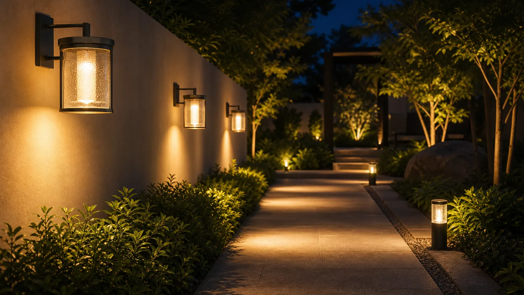 How does outdoor lighting glass take into account brightness, comfort and glare control?