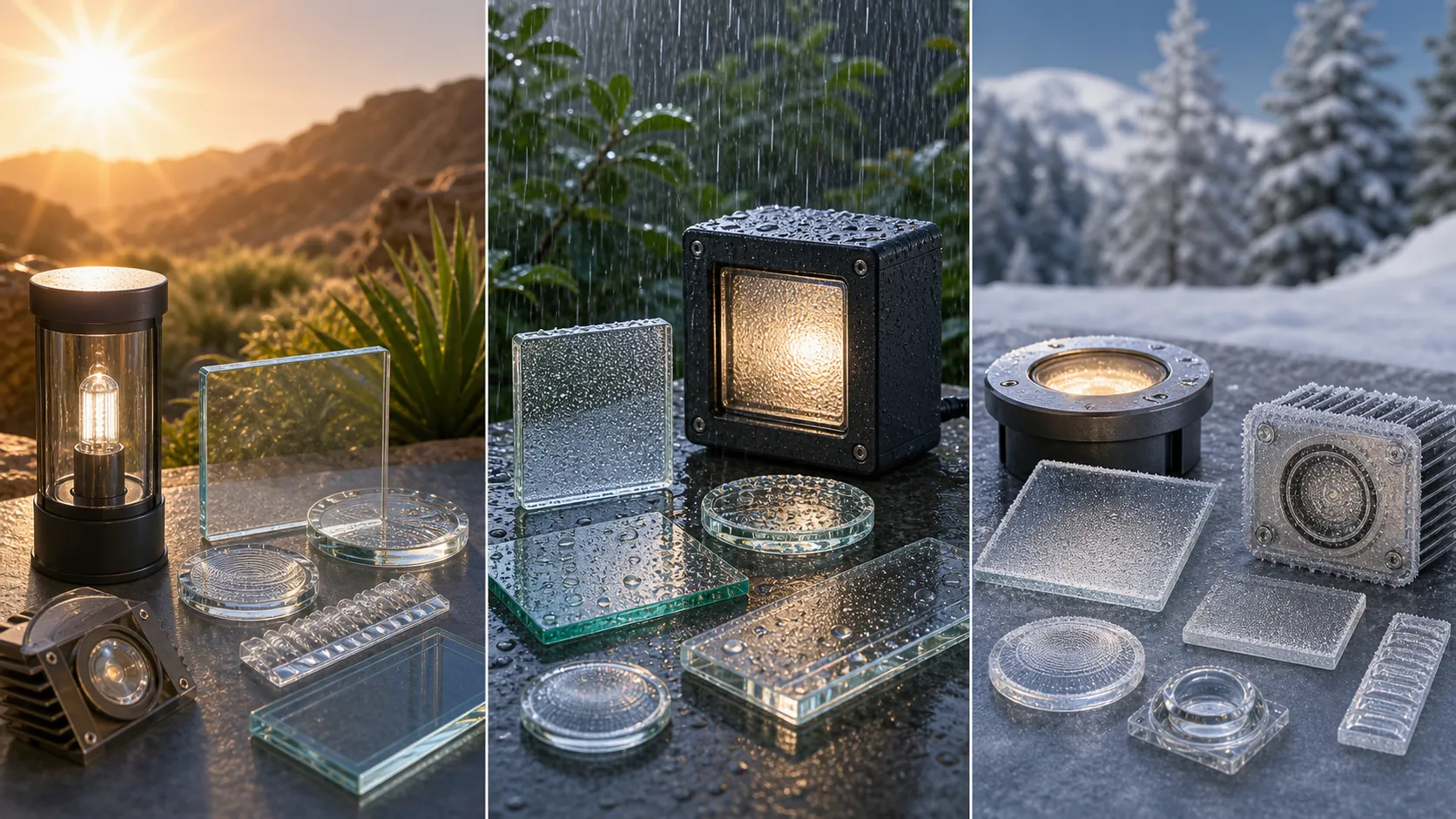 How to choose outdoor lighting glass materials according to temperature, humidity and ultraviolet environment?