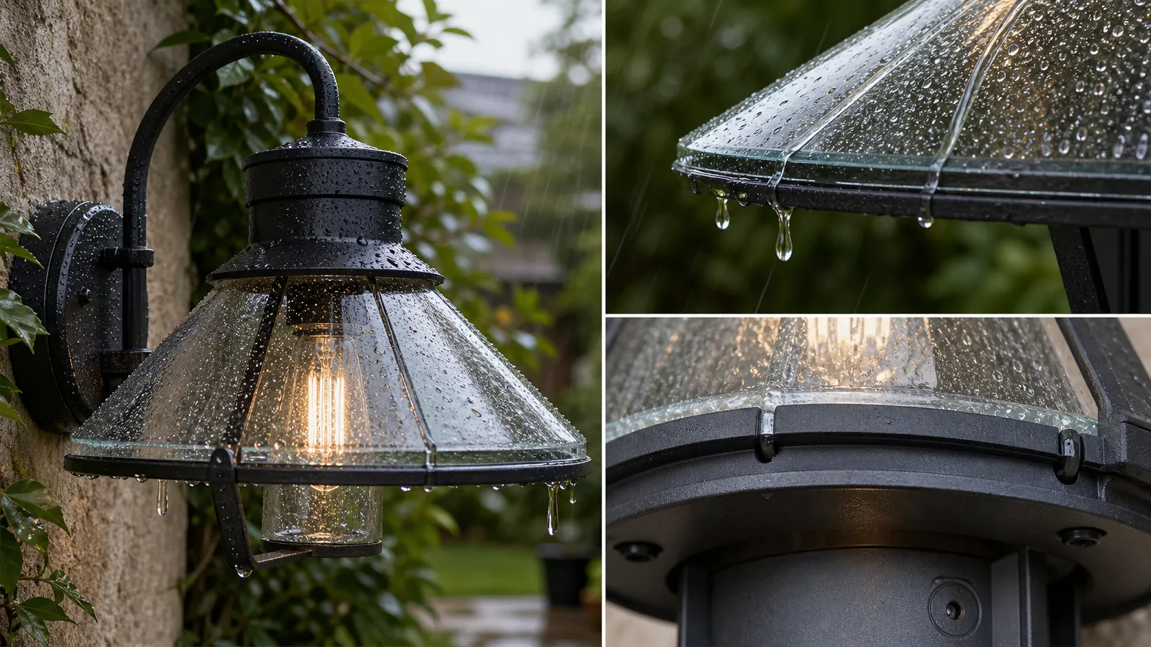 How to prevent rainwater from accumulating inside the glass cover of outdoor decorative luminaires?