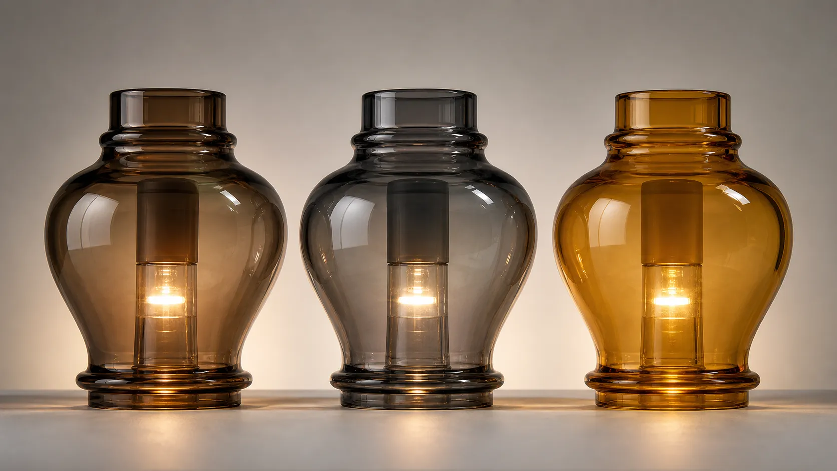 What is the difference between tinted glass, smoked glass and amber glass in outdoor lighting fixtures?