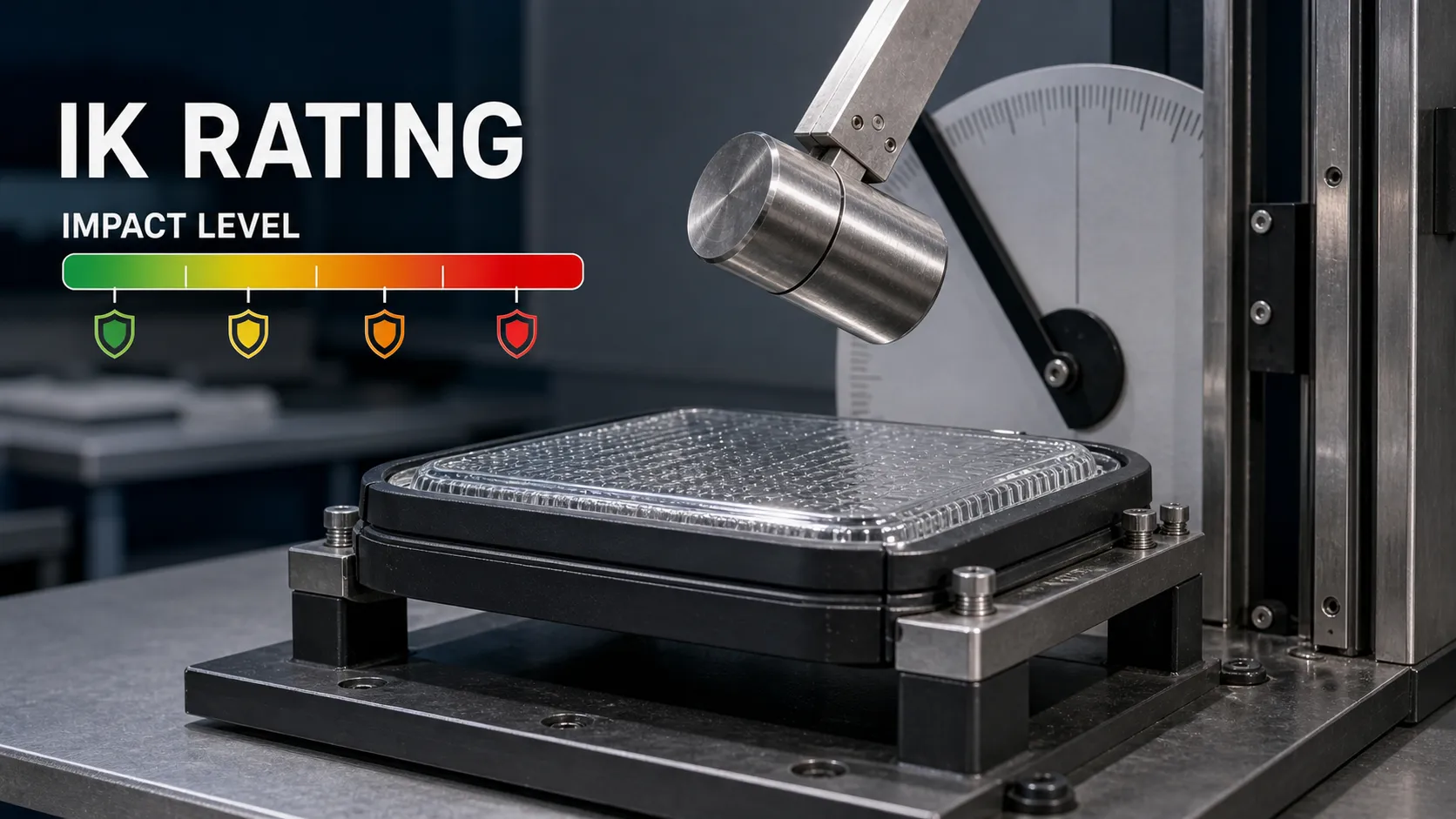 What does IK rating mean for outdoor glass luminaires?