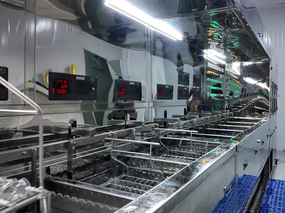BO-Glass ultrasonic cleaning line for glass components