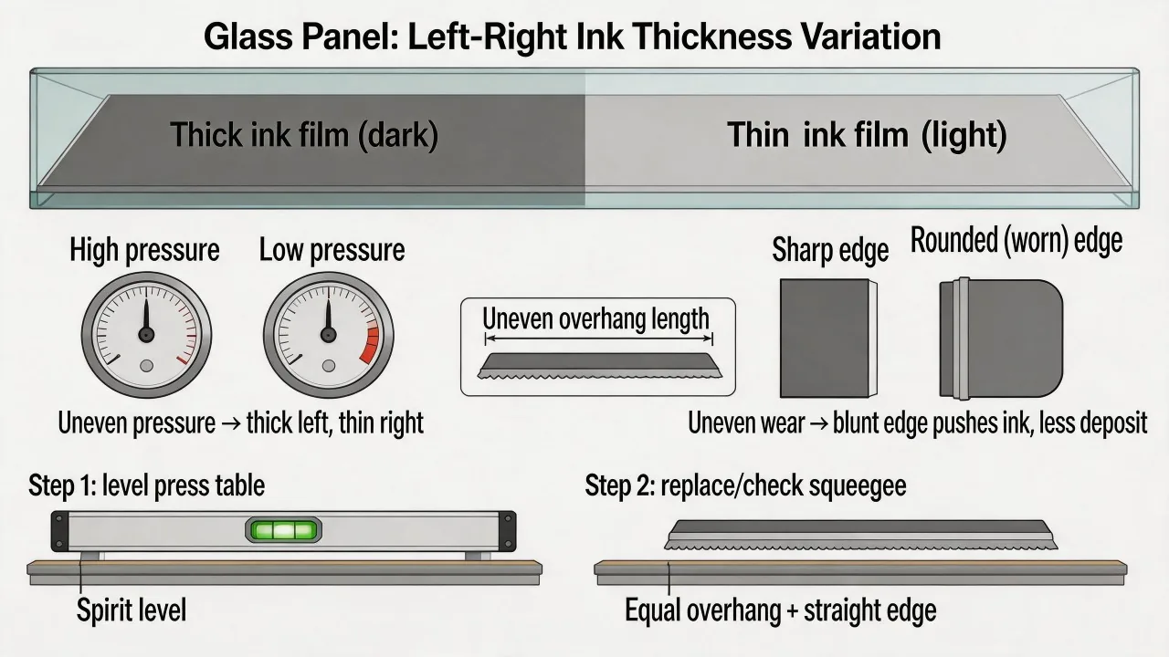Deposit mapping helps separate fixture, glass, screen and press contributions to variation.