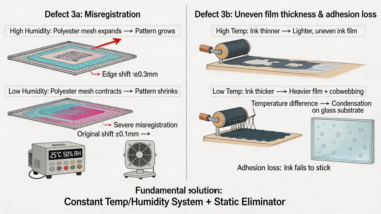 Set environmental limits from the approved ink, stencil and allowed defect size.