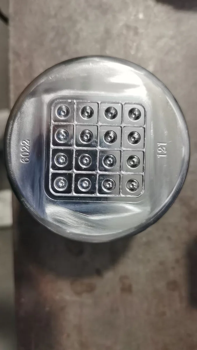 Polished multi-cavity mould used to form small glass lenses